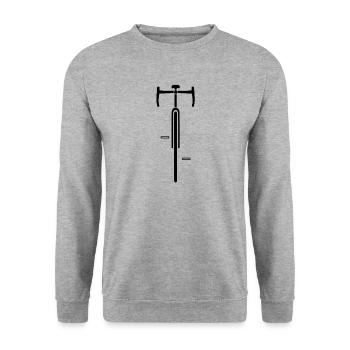 Minimalist Bike Design Road Bike Front - Unisex Sweatshirt - salt & pepper - Front - Alina (178cm) & Michal (187cm)