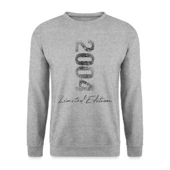 Geburtstag 2004 Limited Edition Geschenk Used Cool - Unisex Pullover - Weißgrau meliert - Vorne - Alina (178cm) & Michal (187cm)