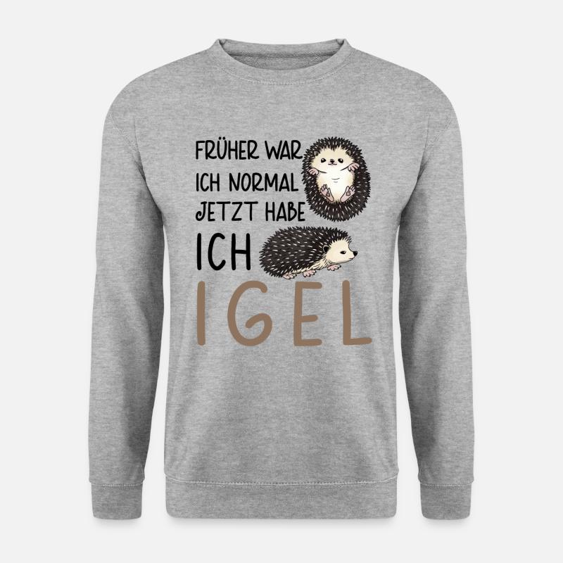 Lustiges Afrikanischer Weißbauchigel Igel Kostüm - Unisex Pullover - Weißgrau meliert
