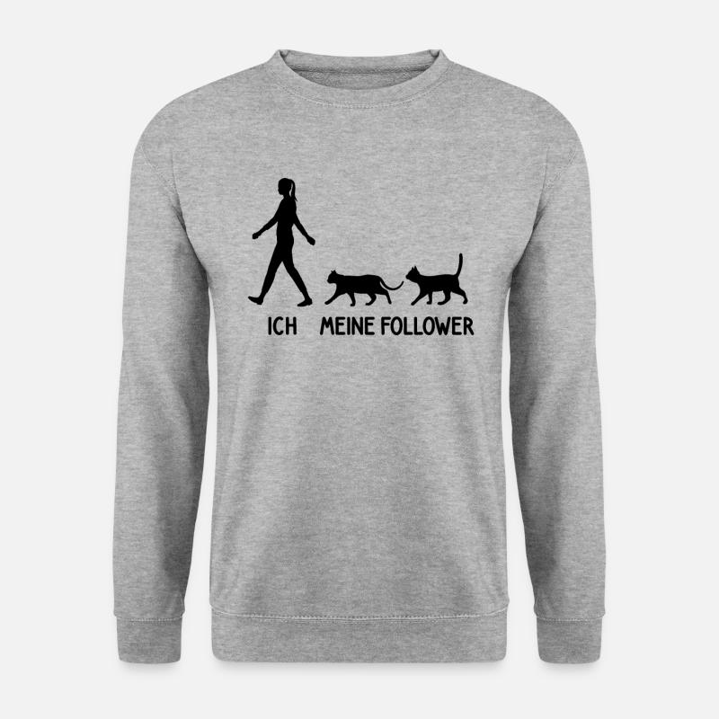 Ich Meine Follower Katzen Züchter Katze Kitten - Unisex Pullover - Weißgrau meliert