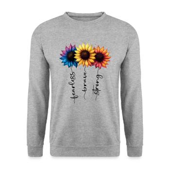 Summer Flowers Flower Inspiration Motivational Saying - Unisex Sweatshirt - salt & pepper - Front - Alina (178cm) & Michal (187cm)