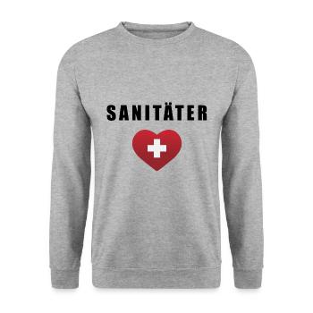 Sanitäter - Unisex Pullover - Weißgrau meliert - Vorne - Alina (178cm) & Michal (187cm)