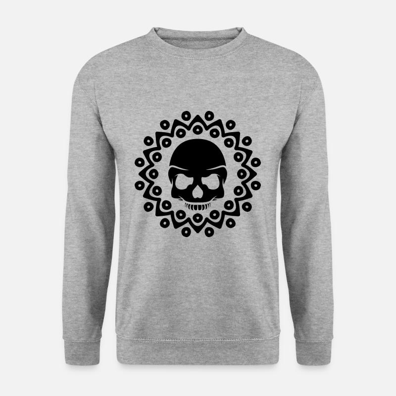 Totenkopf - Skull - Schädel - Unisex Pullover - Weißgrau meliert