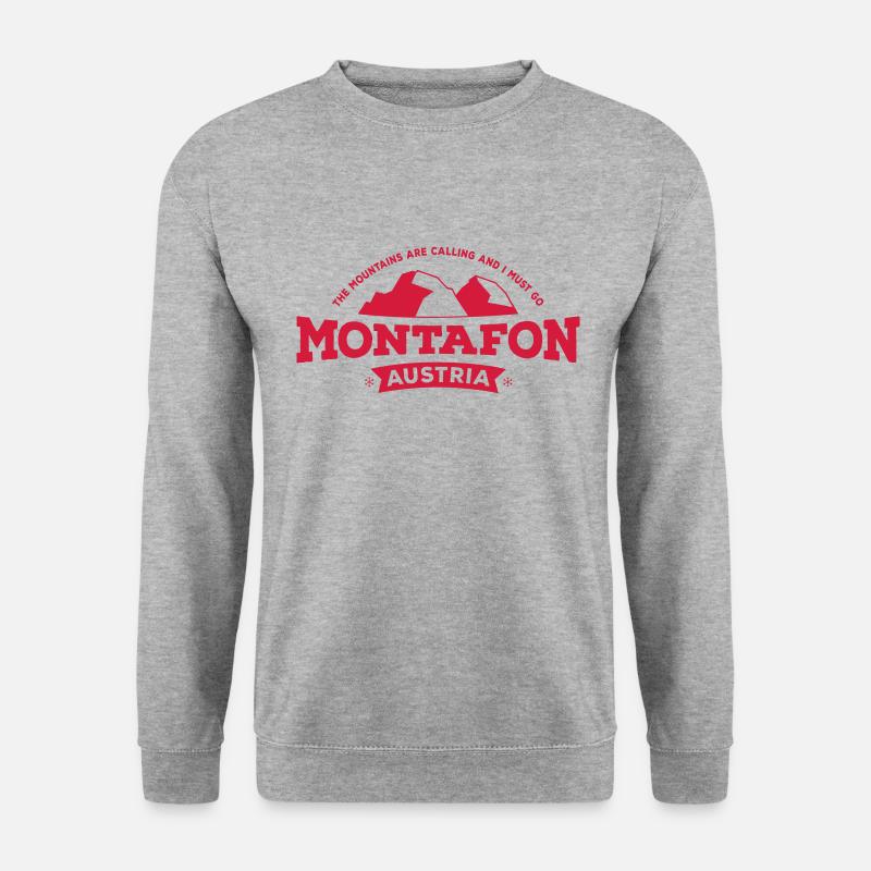 Montafon Mountains black - Unisex Pullover - Weißgrau meliert