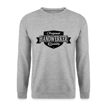 handwerker - Unisex Pullover - Weißgrau meliert - Vorne - Alina (178cm) & Michal (187cm)