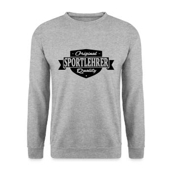sportlehrer - Unisex Pullover - Weißgrau meliert - Vorne - Alina (178cm) & Michal (187cm)