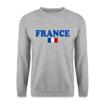 FRANCE FRENCH FLAG - Unisex Sweatshirt - salt & pepper - Front - Alina (178cm) & Michal (187cm)