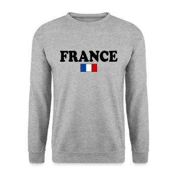 FRANCE FRENCH FLAG - Unisex Sweatshirt - salt & pepper - Front - Alina (178cm) & Michal (187cm)
