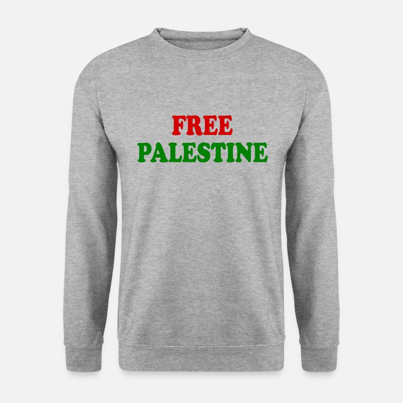 Free palestine - Unisex Pullover - Weißgrau meliert