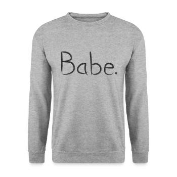BABE - Unisex Sweatshirt - salt & pepper - Front - Alina (178cm) & Michal (187cm)