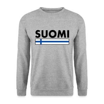 Suomi - Unisex Pullover - Weißgrau meliert - Vorne - Alina (178cm) & Michal (187cm)
