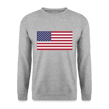 Flag-Kollektion - the United States - Unisex Pullover - Weißgrau meliert - Vorne - Alina (178cm) & Michal (187cm)