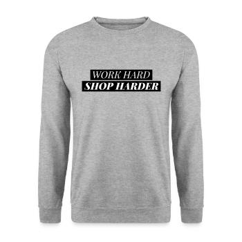 Travailler dur, travailler plus fort - Sweat-shirt Unisexe - gris chiné - Devant - Alina (178cm) & Michal (187cm)