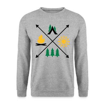 Camping - Unisex Sweatshirt - salt & pepper - Front - Alina (178cm) & Michal (187cm)