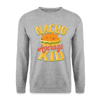 Lustiger Kinder Spruch cinco de mayo Mexiko Fan - Unisex Pullover - Weißgrau meliert - Vorne - Alina (178cm) & Michal (187cm)
