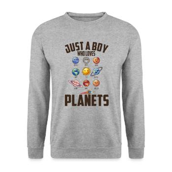 Sun Planet Planetary System Universe Cosmos - Unisex Sweatshirt - salt & pepper - Front - Alina (178cm) & Michal (187cm)