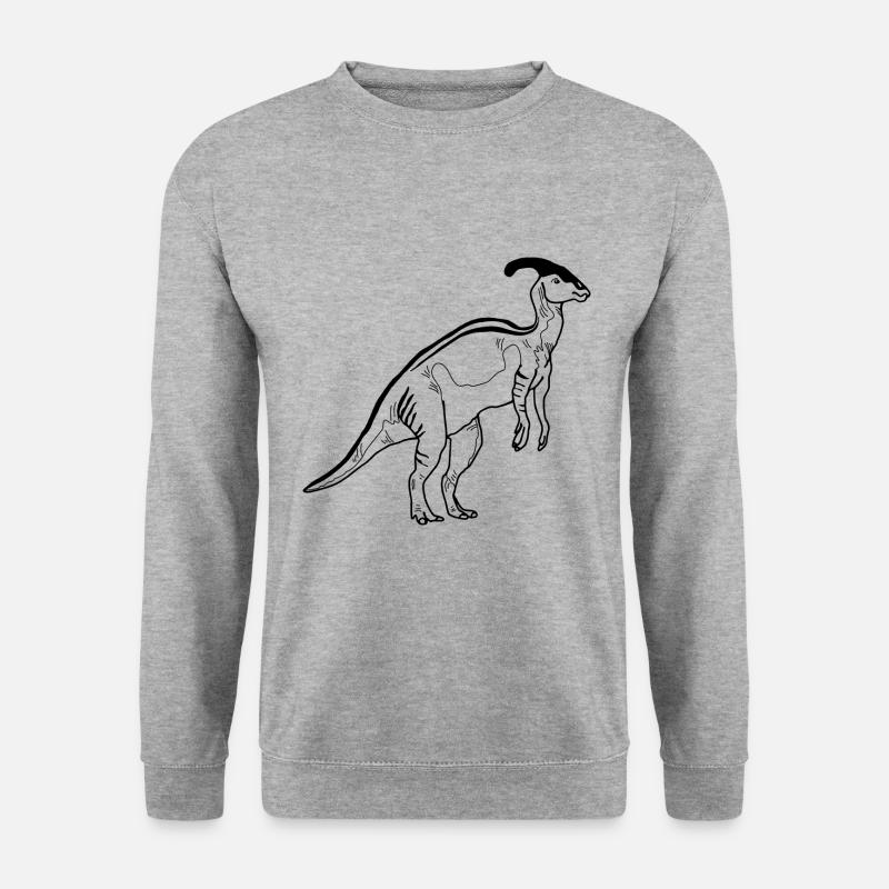 Dinosaurier Parasaurolophus - Unisex Pullover - Weißgrau meliert