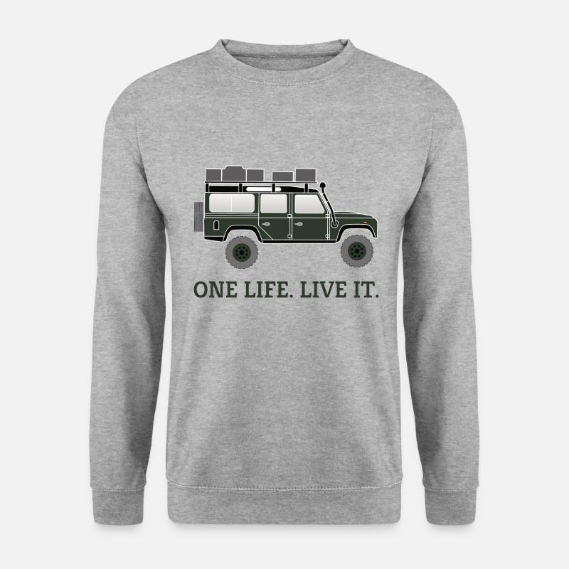 Dachzelt Offroad 4x4 Reisefahrzeug T-Shirt - Unisex Pullover - Weißgrau meliert