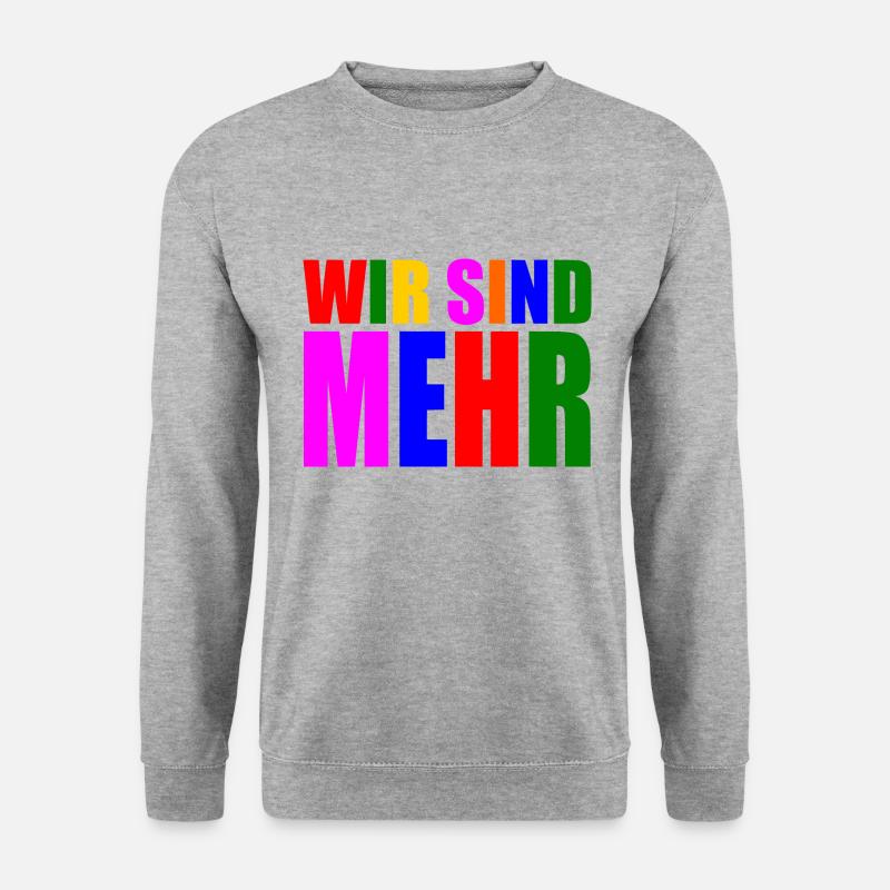 Wir sind mehr - Unisex Pullover - Weißgrau meliert