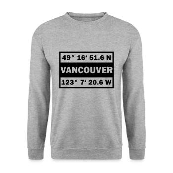 Vancouver coordinates city Canada Vancouver - Unisex Sweatshirt - salt & pepper - Front - Alina (178cm) & Michal (187cm)