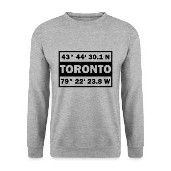 Toronto coordonne la Ville Canada Toronto - Sweat-shirt Unisexe - gris chiné - Devant - Alina (178cm) & Michal (187cm)
