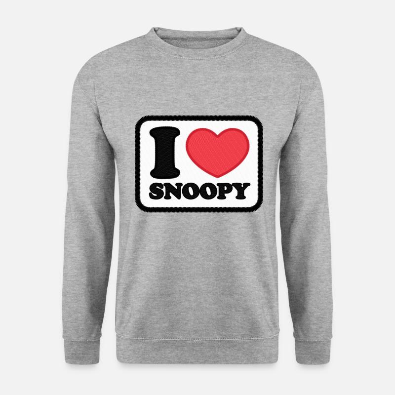 Peanuts Snoopy Ich Liebe Snoopy - Unisex Pullover - Weißgrau meliert