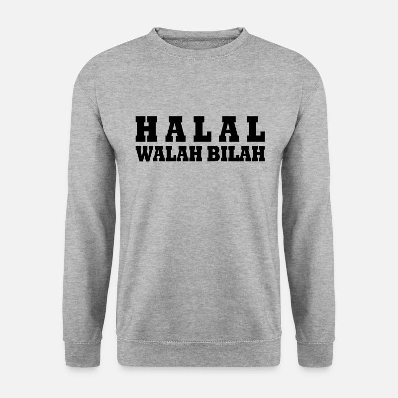 Halal walah bilah - Unisex Pullover - Weißgrau meliert