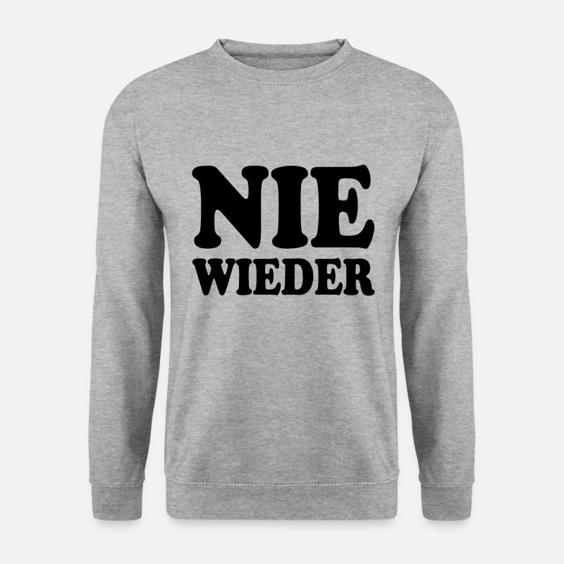 Nie wieder - Unisex Pullover - Weißgrau meliert