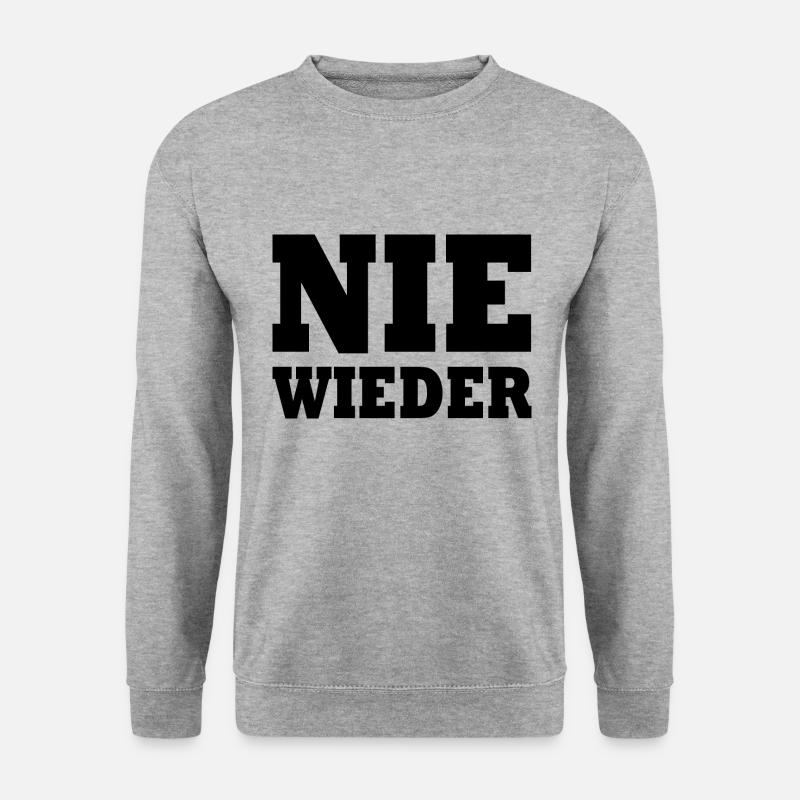 Nie wieder - Unisex Pullover - Weißgrau meliert