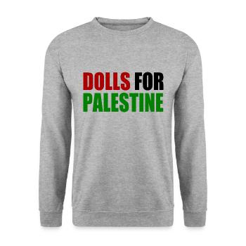 dolls for palestine - Unisex Sweatshirt - salt & pepper - Front - Alina (178cm) & Michal (187cm)