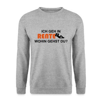Ich geh in Rente - Unisex Pullover - Weißgrau meliert - Vorne - Alina (178cm) & Michal (187cm)