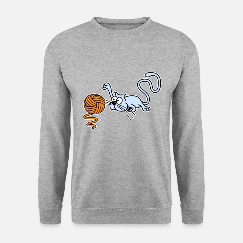 Cat playing with a ball - Unisex Sweatshirt - salt & pepper