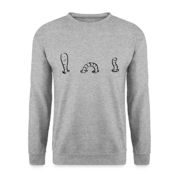 worm - Unisex Sweatshirt - salt & pepper - Front - Alina (178cm) & Michal (187cm)