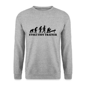 Evolution Personal Trainer Fitness - Unisex Pullover - Weißgrau meliert - Vorne - Alina (178cm) & Michal (187cm)