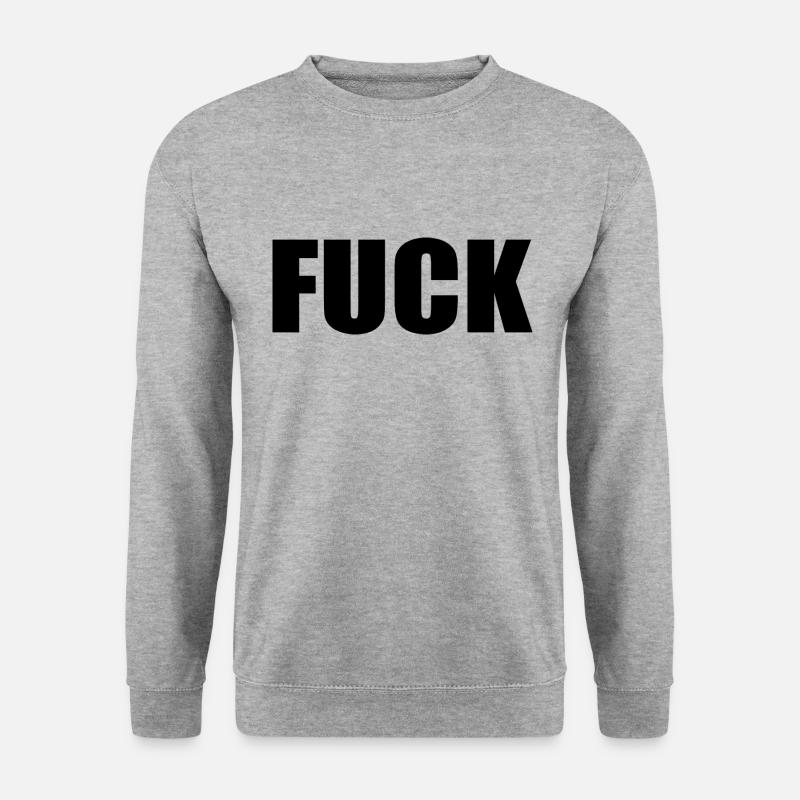 Fuck - Unisex Pullover - Weißgrau meliert