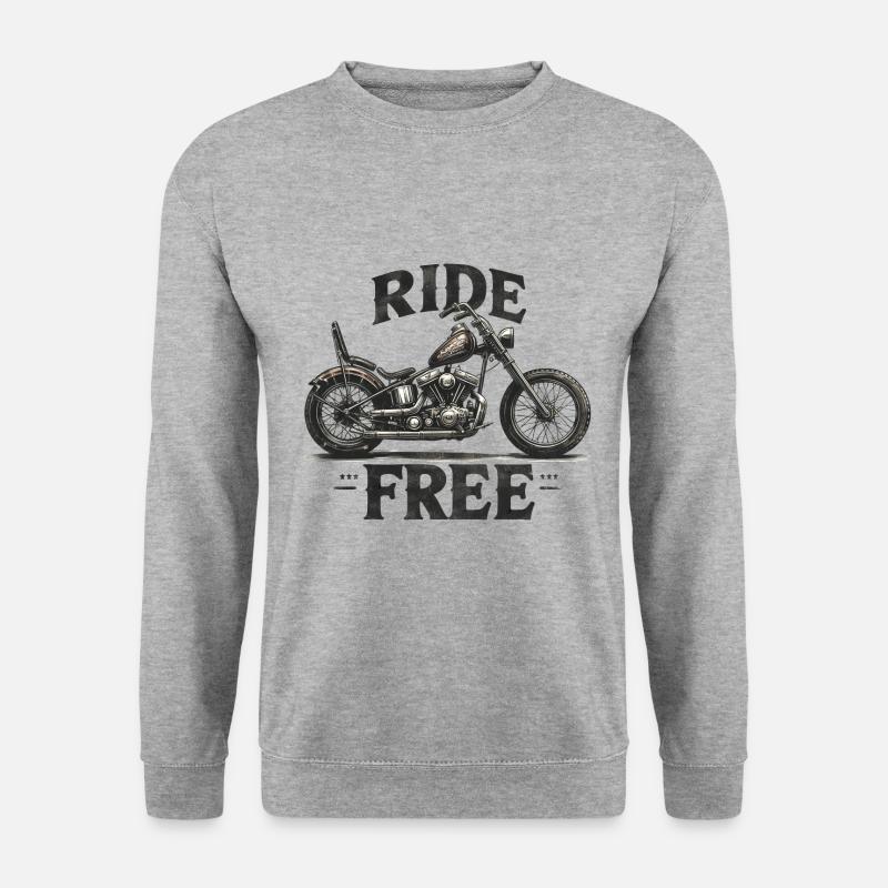 Ride Free Motorrad - Unisex Pullover - Weißgrau meliert