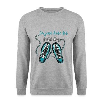 I'm Just Here For Field Day 20 - Unisex Sweatshirt - salt & pepper - Front - Alina (178cm) & Michal (187cm)