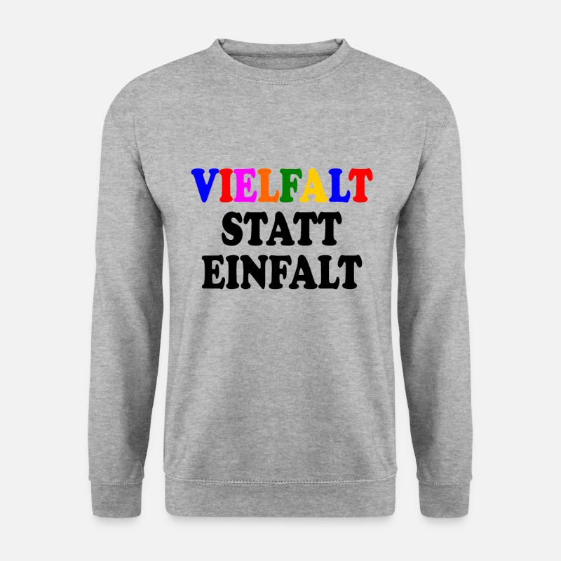 vielfalt statt einfalt - Unisex Pullover - Weißgrau meliert