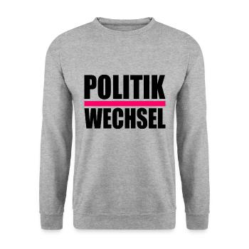 politikwechsel - Unisex Pullover - Weißgrau meliert - Vorne - Alina (178cm) & Michal (187cm)