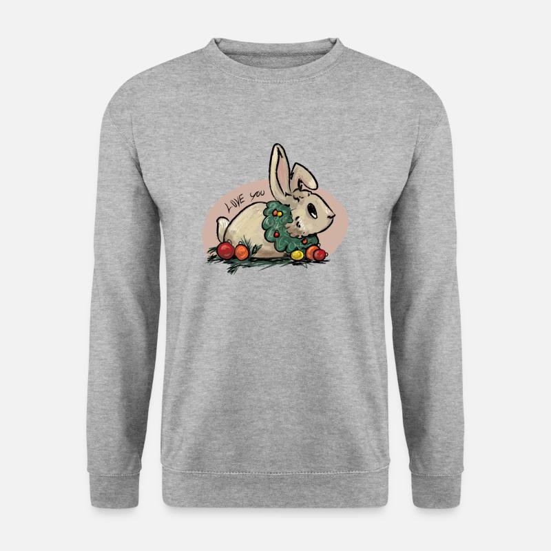 Christmas Rabit - Unisex Pullover - Weißgrau meliert