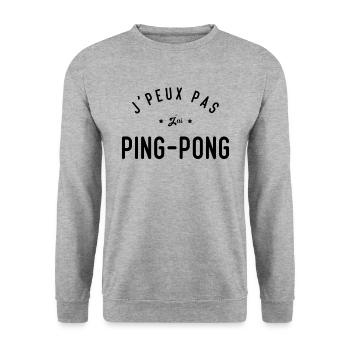 Je Peux Pas J'ai Ping Pong - Sweat-shirt Unisexe - gris chiné - Devant - Alina (178cm) & Michal (187cm)