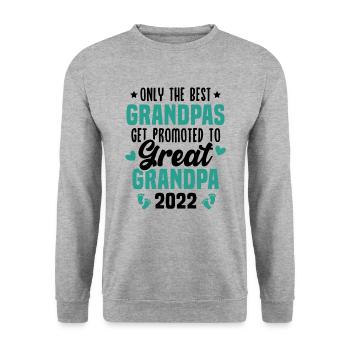 Les meilleurs grands-pères sont promus en 2022 - Sweat-shirt Unisexe - gris chiné - Devant - Alina (178cm) & Michal (187cm)