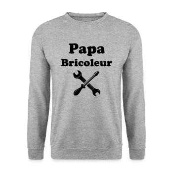Cadeau Pour Papa Bricoleur - Sweat-shirt Unisexe - gris chiné - Devant - Alina (178cm) & Michal (187cm)