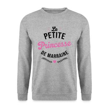 La Petite Princesse De Marraine - Sweat-shirt Unisexe - gris chiné - Devant - Alina (178cm) & Michal (187cm)