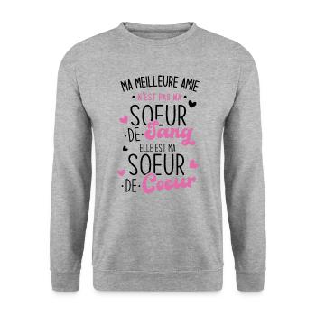 Ma Meilleure Amie N'est Pas Ma Soeur De Sang Elle - Sweat-shirt Unisexe - gris chiné - Devant - Alina (178cm) & Michal (187cm)