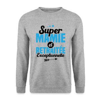 Super mamie et retraitée exceptionnelle - Sweat-shirt Unisexe - gris chiné - Devant - Alina (178cm) & Michal (187cm)