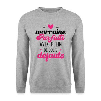 Marraine parfaite avec plein de jolis défauts - Sweat-shirt Unisexe - gris chiné - Devant - Alina (178cm) & Michal (187cm)