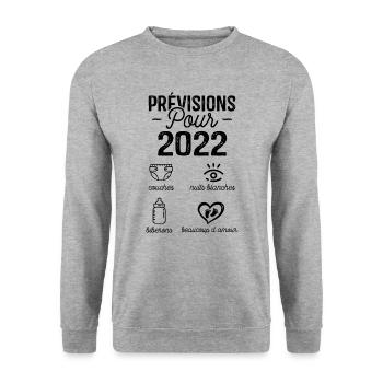 2022 Annonce Grossesse Papa Annonces Grossesse - Sweat-shirt Unisexe - gris chiné - Devant - Alina (178cm) & Michal (187cm)