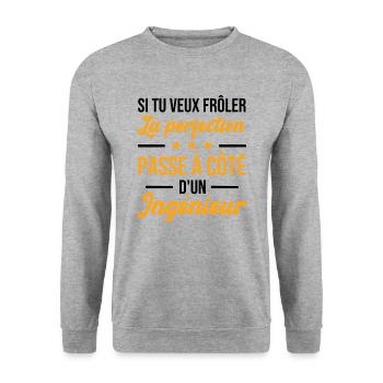 Humour Cadeau Pour Ingénieur - Sweat-shirt Unisexe - gris chiné - Devant - Alina (178cm) & Michal (187cm)