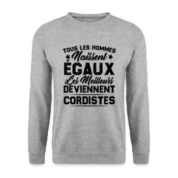 Les Meilleurs Hommes Deviennent Cordistes - Sweat-shirt Unisexe - gris chiné - Devant - Alina (178cm) & Michal (187cm)